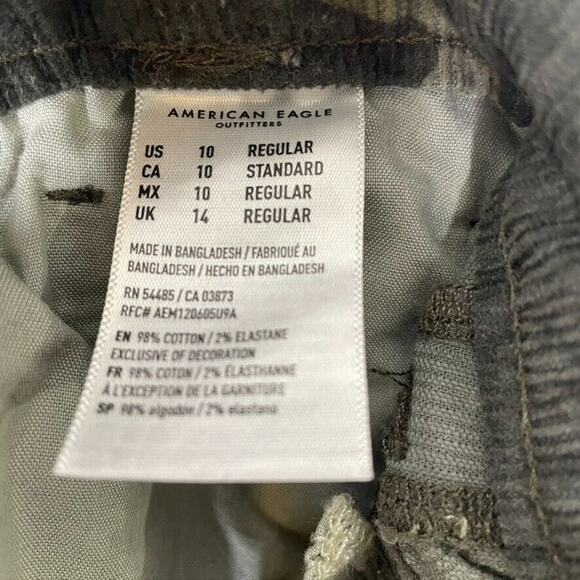American Eagle Camouflage Super Stretch Corduroy Mom Jean Ankle Pants 10 Womens - Picture 4 of 12